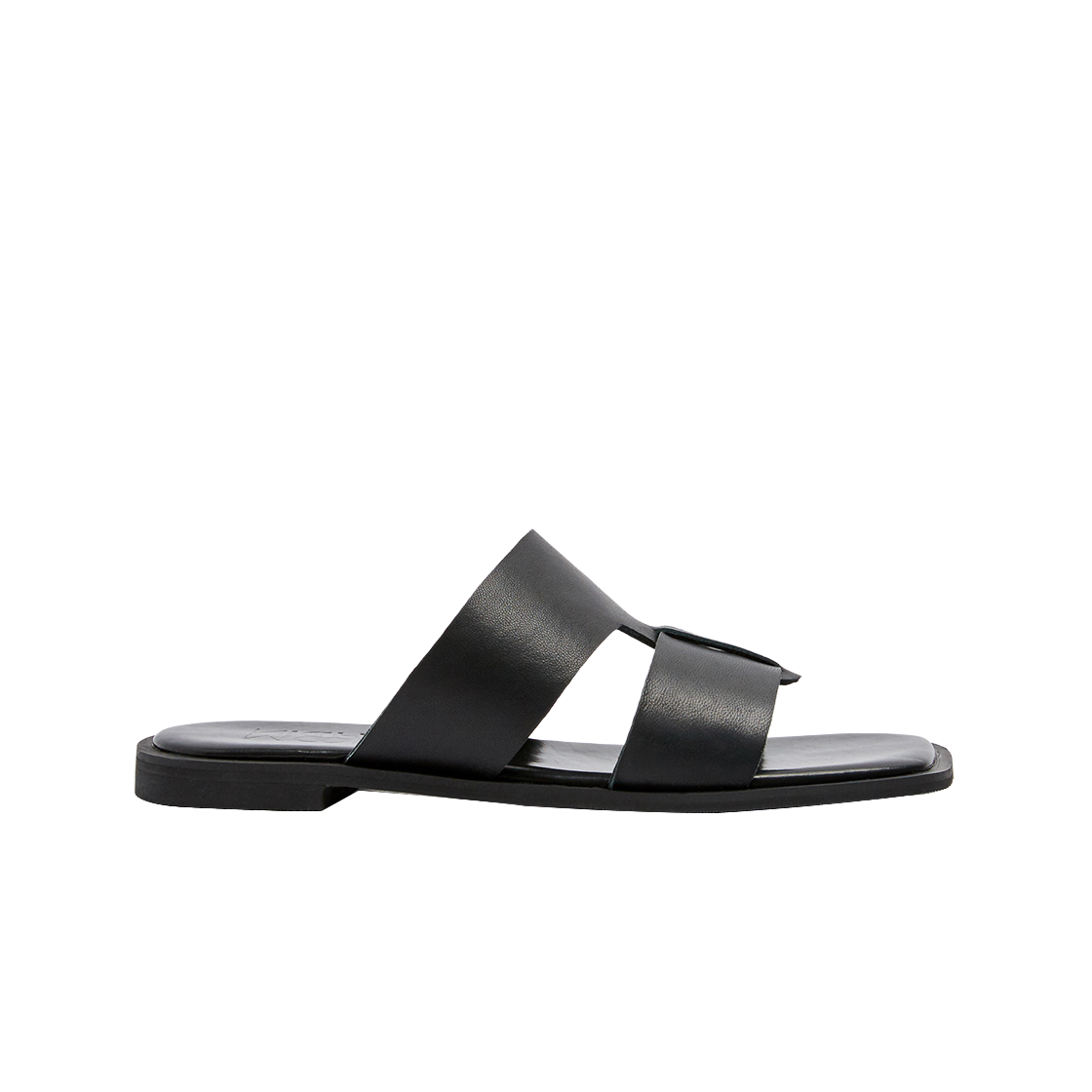 무드나잇 루스 소프트레더 스퀘어 슬라이드 l 블랙(Moodnight Ruth Soft Leather Slides l Black)