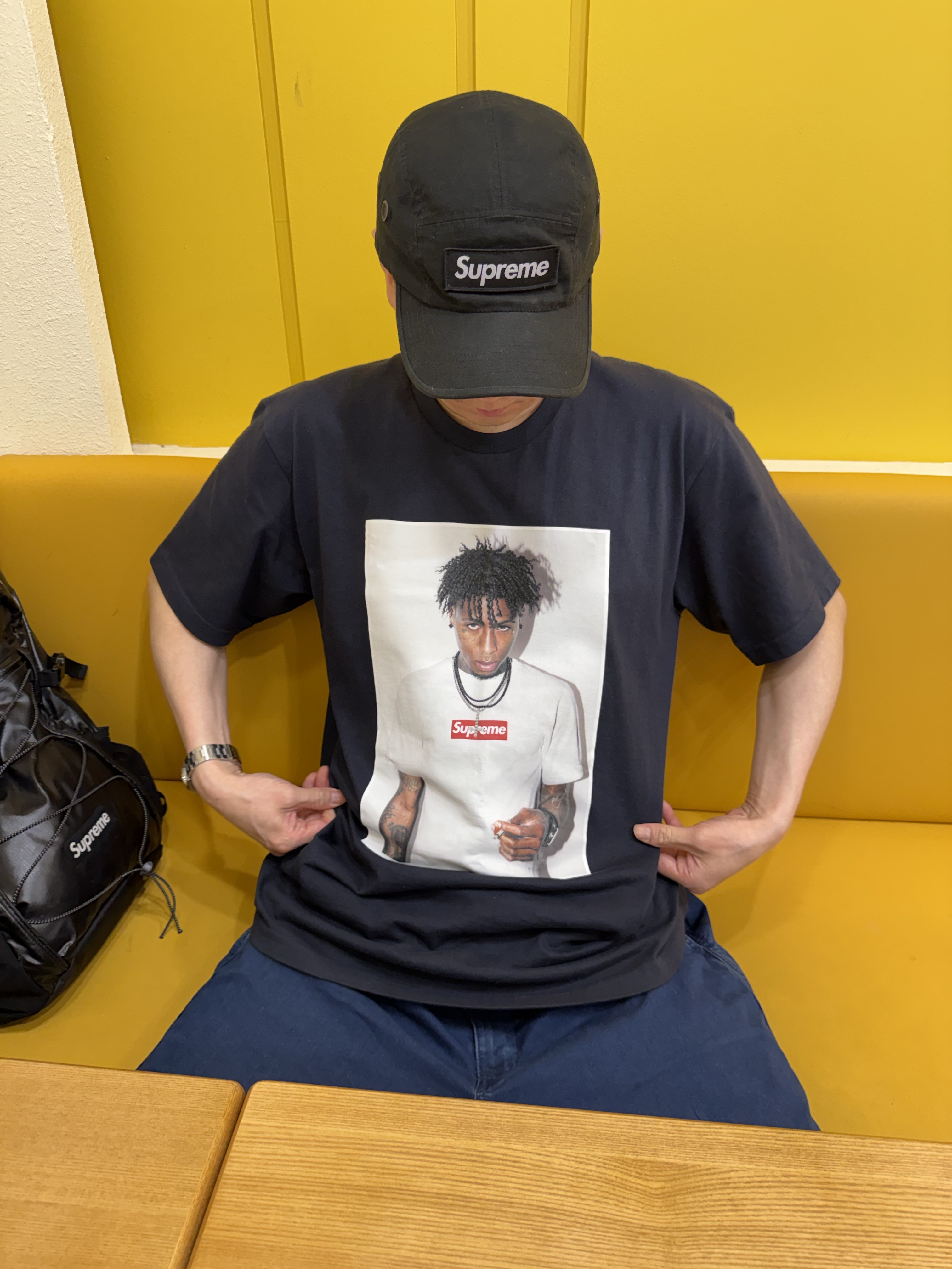 Supreme NBA Youngboy T-Shirt Navy - 23FW 착용 스타일 - 2