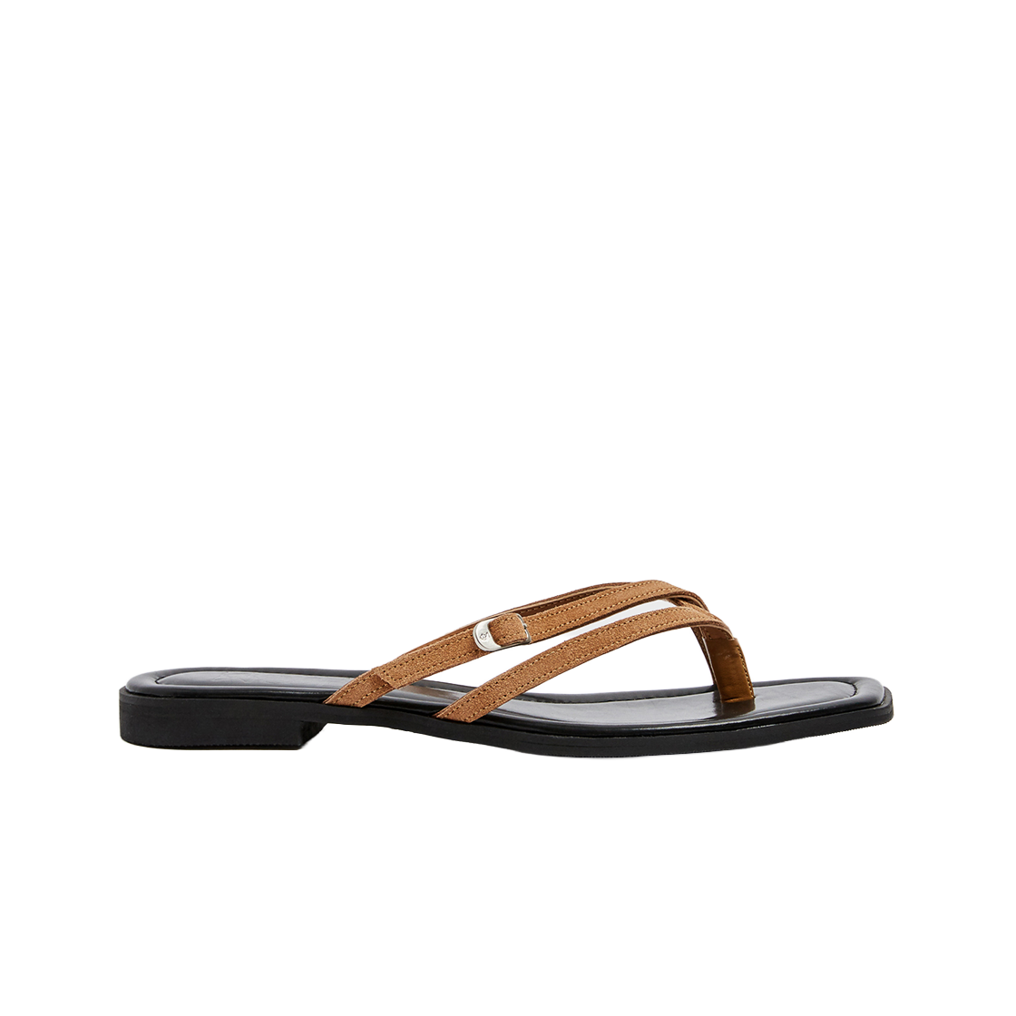 무드나잇 한스 벨티드 레이어드 플립플랍 l 카멜 스웨이드(Moodnight Hans Layered Flip-flop l Camel Suede) - 1