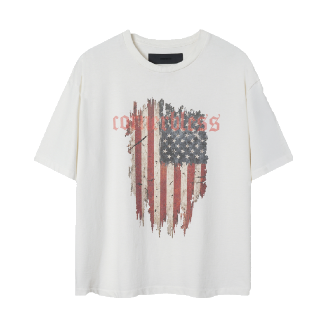 코너블레스 스타즈 앤 스트라입스 하프 슬리브 크롭 티셔츠 화이트(CORNERBLESS Stars And Stripes Half Sleeve Crop T-Shirts White)