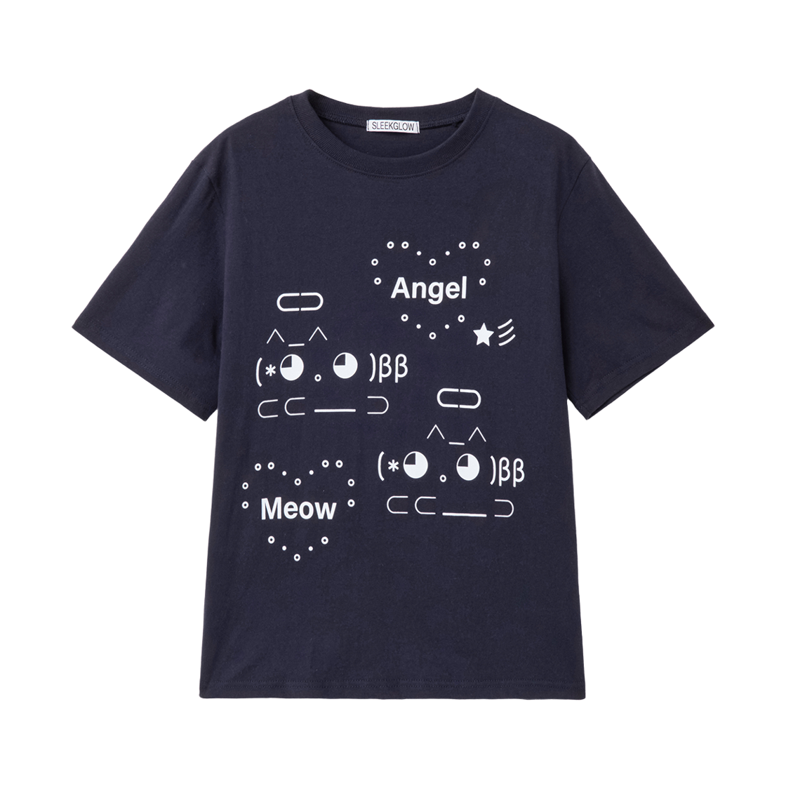 슬릭글로우 엔젤 이모지 티셔츠 네이비(SLEEKGLOW Angel Emoji T-shirt Navy)