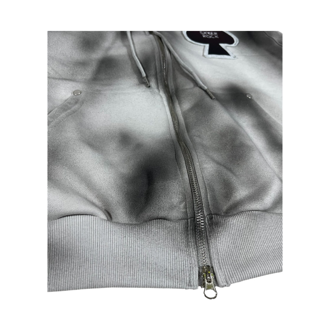 스케이터락 스페이드 페인팅 스웨트 후드 집업 베스트 그레이(SK8ERROCK Spade Painting Sweat Hood Zip-up Vest Gray) - 6