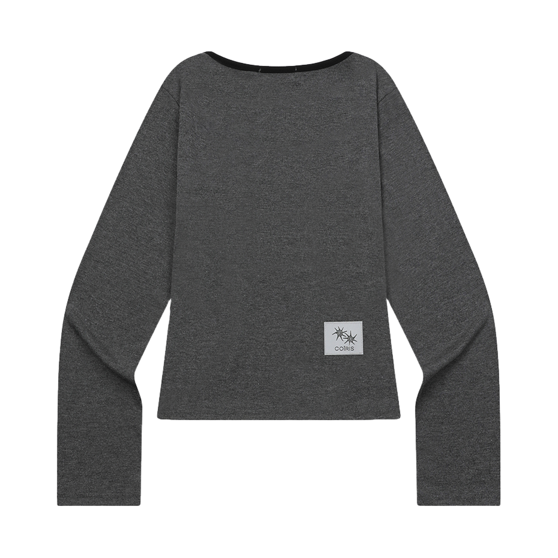 코이리스 로라 스몰 로고 배색 유넥 긴팔 티 차콜(Coiris Rora Small Logo U-Neck Long-Sleeve T Charcoal) - 2