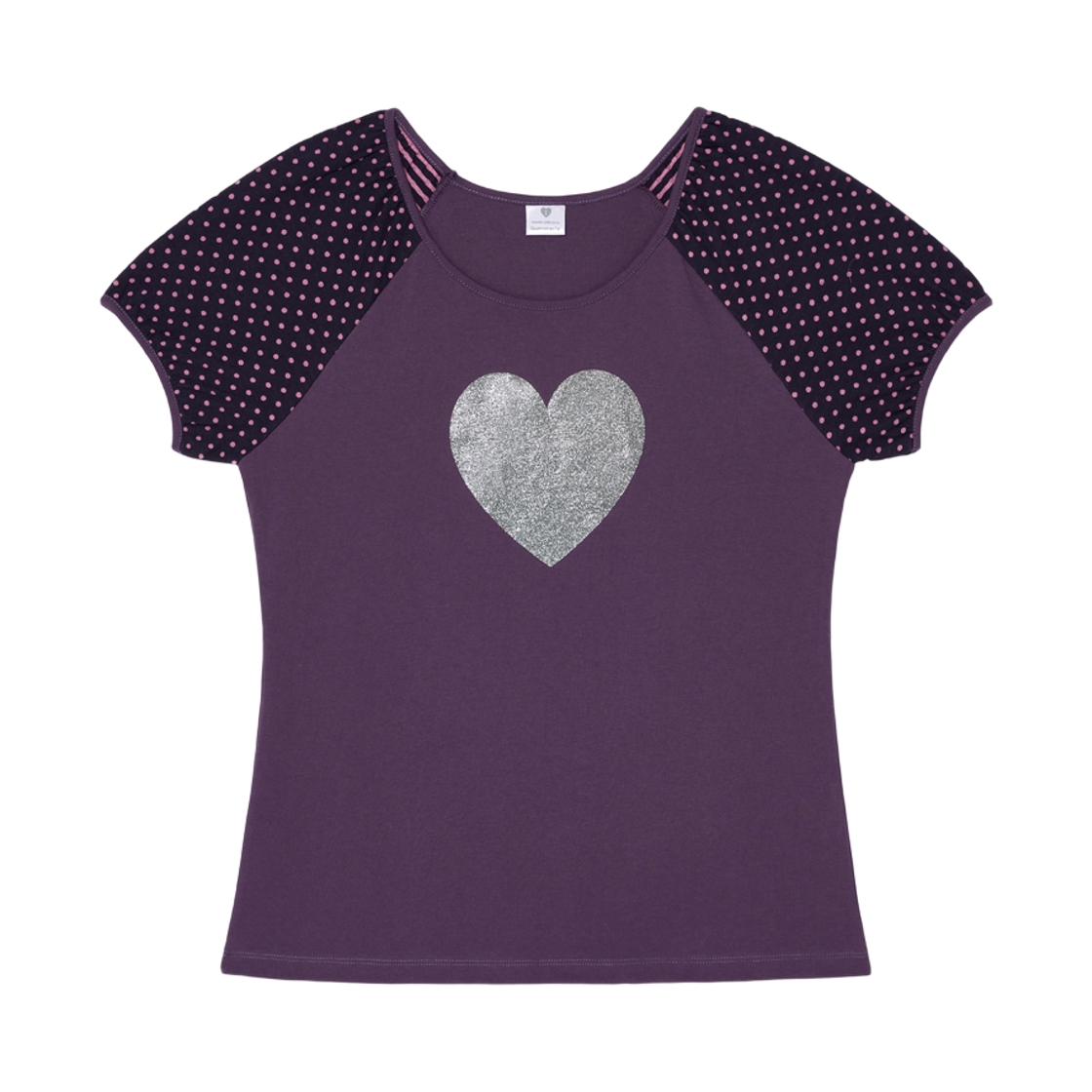 아이썸머리 하트 글리터 티셔츠 보라(Heart Glitter T-shirt - Purple)