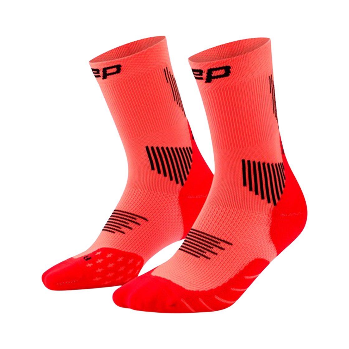 CEP 코어 런 미드컷 삭스 V5 네온코랄 여성용(CEP Core Run Socks Mid Cut V5 Neon Coral Women's)