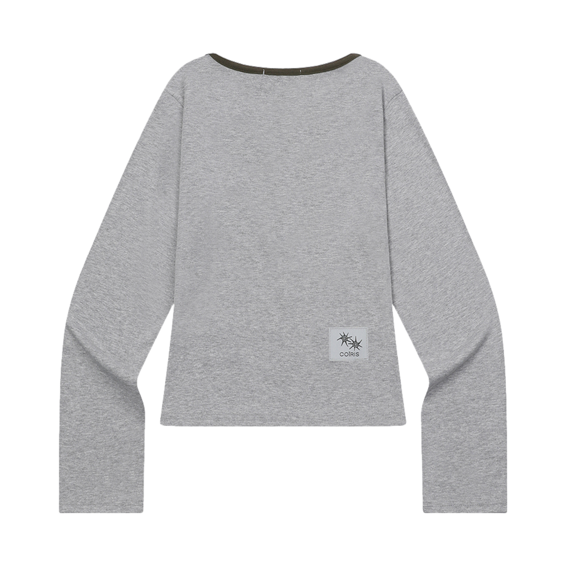 코이리스 로라 스몰 로고 배색 유넥 긴팔 티 그레이(Coiris Rora Small Logo U-Neck Long-Sleeve T Gray) - 2