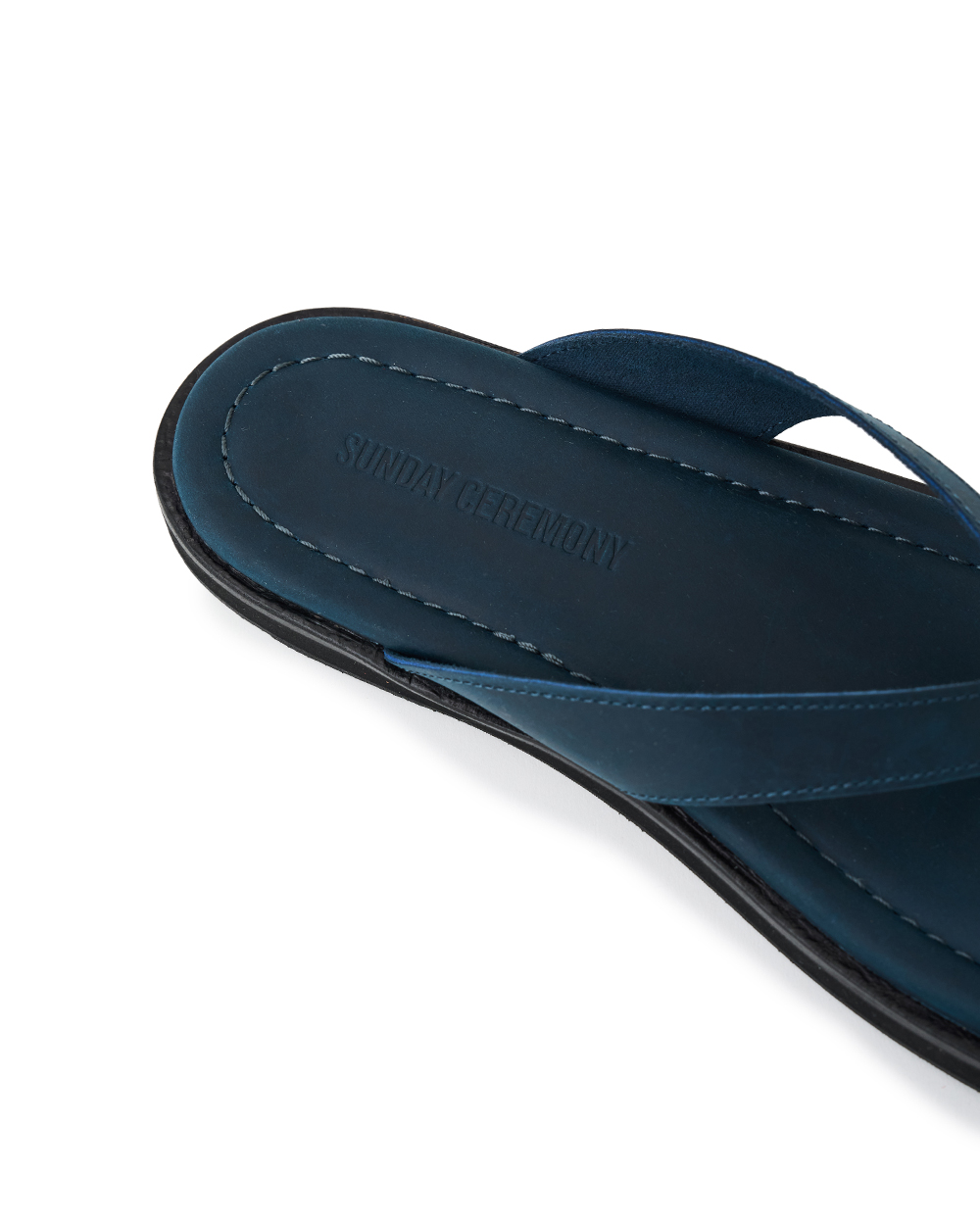 선데이세레머니 빈티지 레더 플립 플랍 - 인디고(SUNDAY CEREMONY Vintage Leather Flip Flops - Indigo) - 5