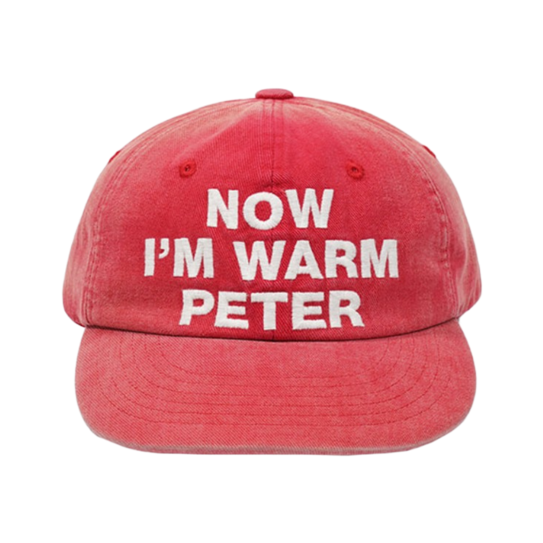 마이 네임 이즈 피터 6 패널 나우 아이엠 웜 피터 캡 레드(My Name is Peter 6-Panel Now I'm Warm Peter Cap Red)