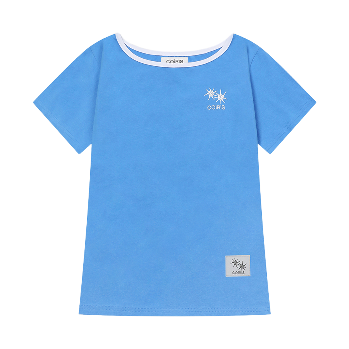 C-P00000HI Coiris Rora Small Logo One-Shoulder Half T Blue