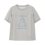 MILLO WOMEN x miffy Silence Monkey Jersey T-Shirt Melange Gray