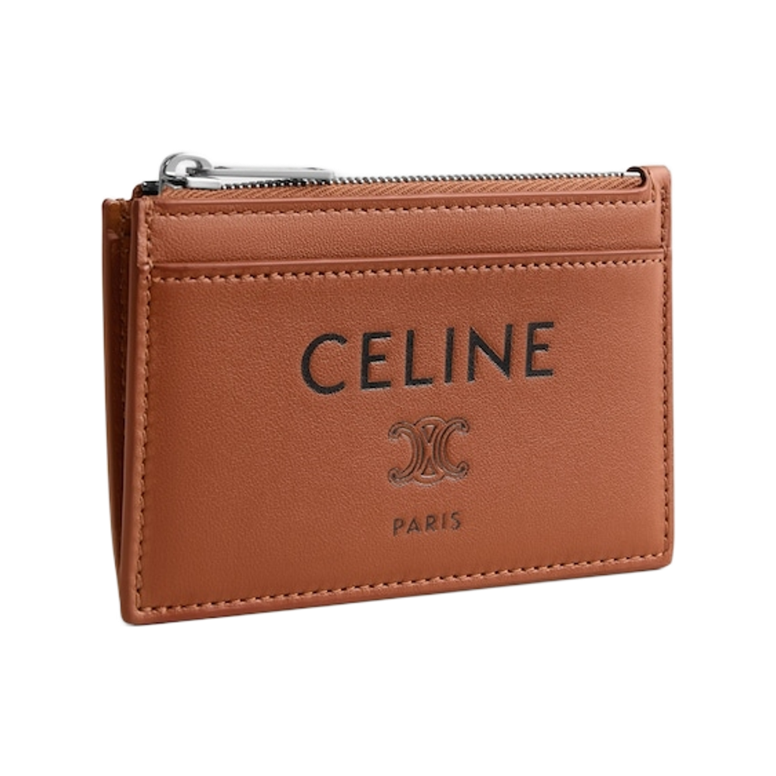 셀린느 지퍼 카드 홀더 스무스 램스킨 탄 블랙(Celine Zipped Card Holder In Smooth Lambskin Tan Black) - 2