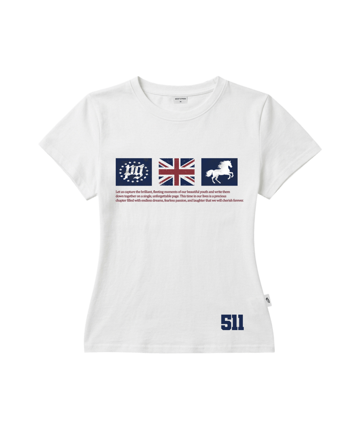 P261STS035IV pagesiisii PG Star Print Slim Fit T-Shirt Ivory