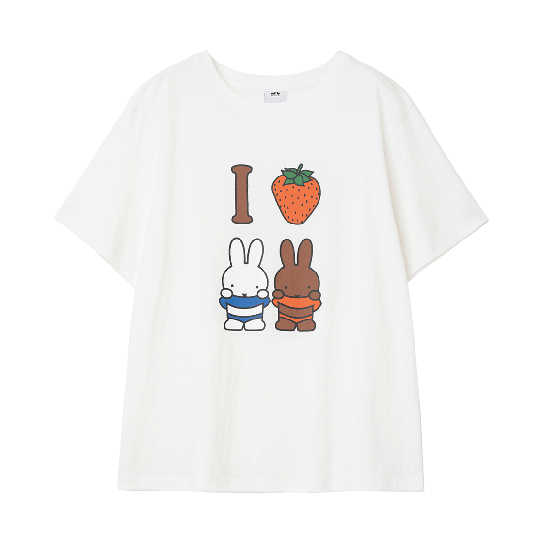 밀로 우먼 x 미피 아이 러브 미피 티셔츠 아이보리(MILLO WOMEN x miffy I Love Miffy T-Shirt Ivory)