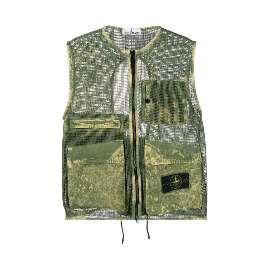 7615G0622-V0058 Stone Island G0622 Mesh Off Dyed Vest Olive Green - 22SS
