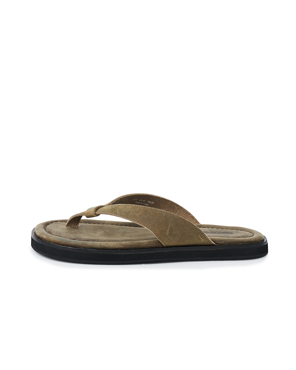 선데이세레머니 빈티지 레더 플립 플랍 - 올리브(SUNDAY CEREMONY Vintage Leather Flip Flops - Olive) - 3