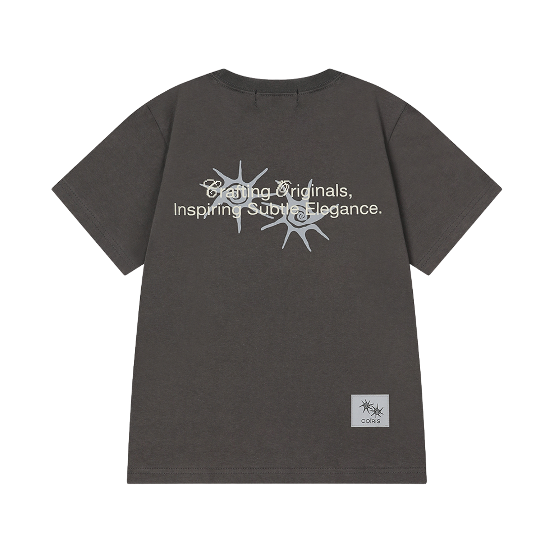 C-P00000HT Coiris Ronek Back Lettering Half T Charcoal