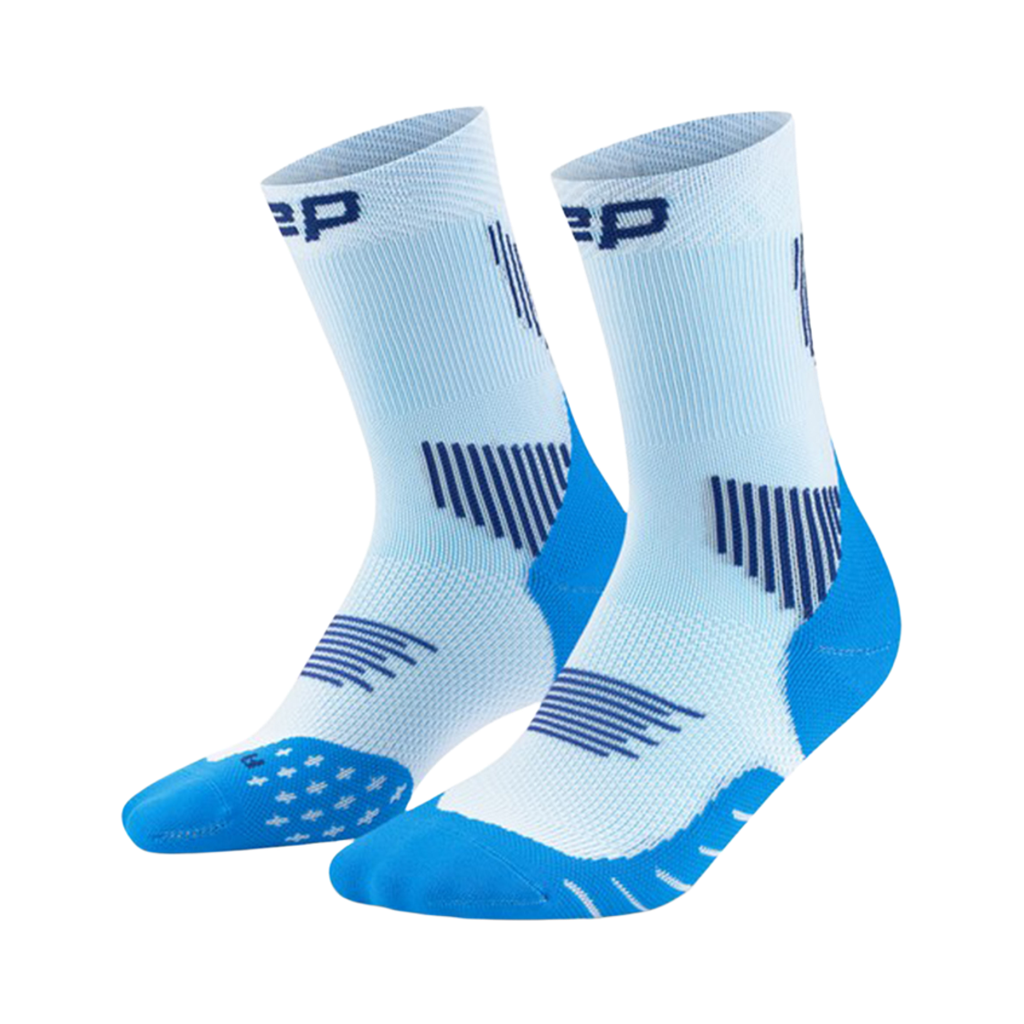 CEP 코어 런 미드컷 삭스 V5 블루 아이스 남성용(CEP Core Run Socks Mid Cut V5 Blue Ice Men's)