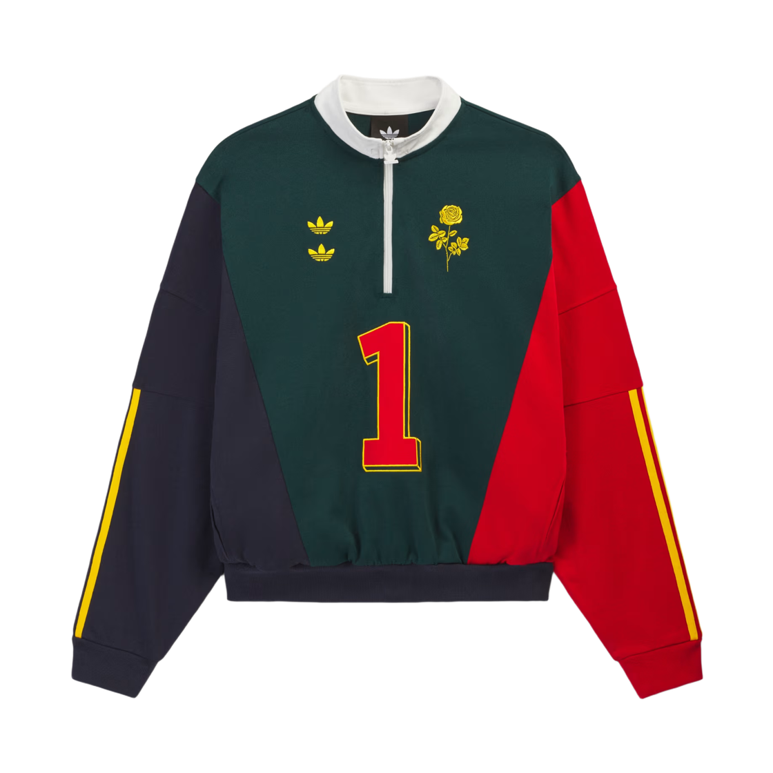 KV1996 Adidas x Willy Chavarria Watsonville Quarter Zip Aurora Ivy Legend Ink - US Sizing