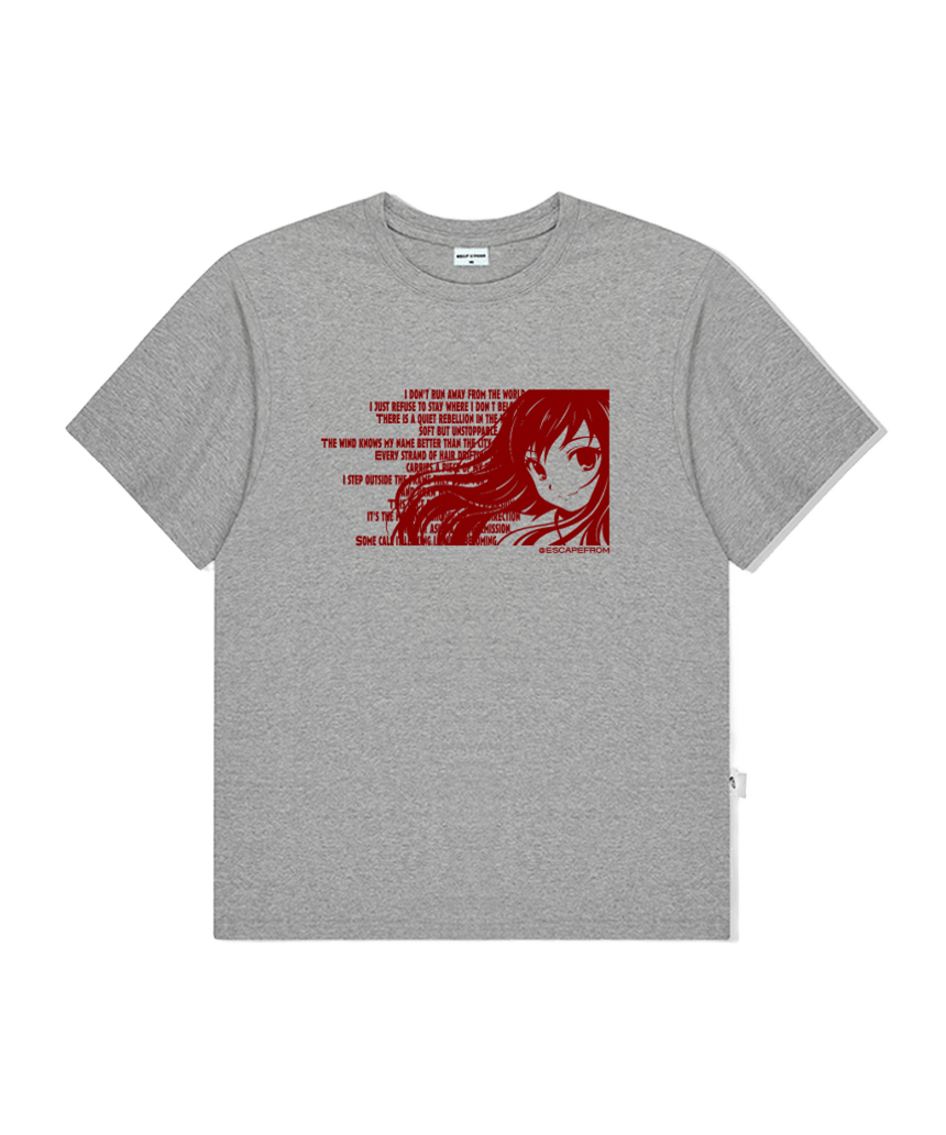 이스케이프프롬 프레임 걸 프린트 오버핏 반팔티 그레이(Escapefrom Frame Girl Print Oversized T-Shirt Gray) - 1