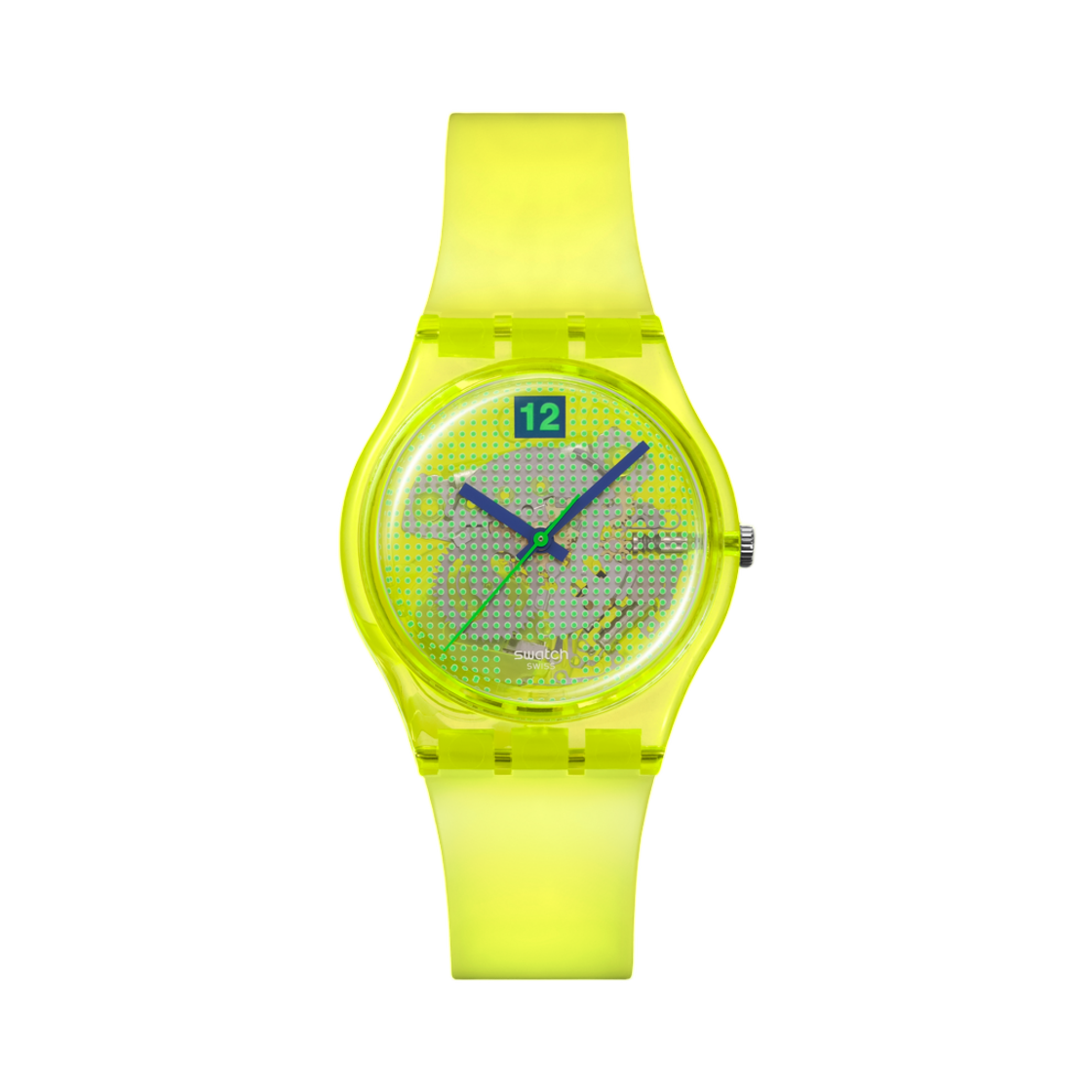 SO28J103 Swatch Luminously Lemon 34mm Quartz Yellow Green