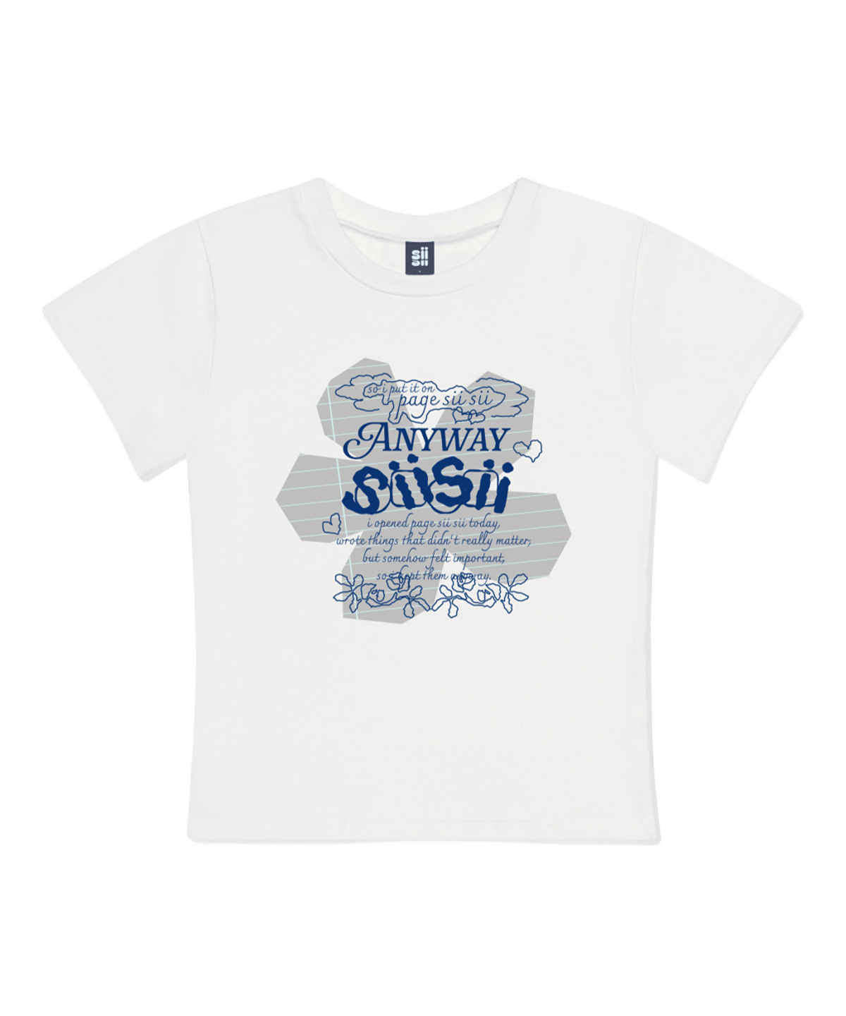 P261STS009IV pagesiisii Note Flower Print Slim Fit T-Shirt Ivory