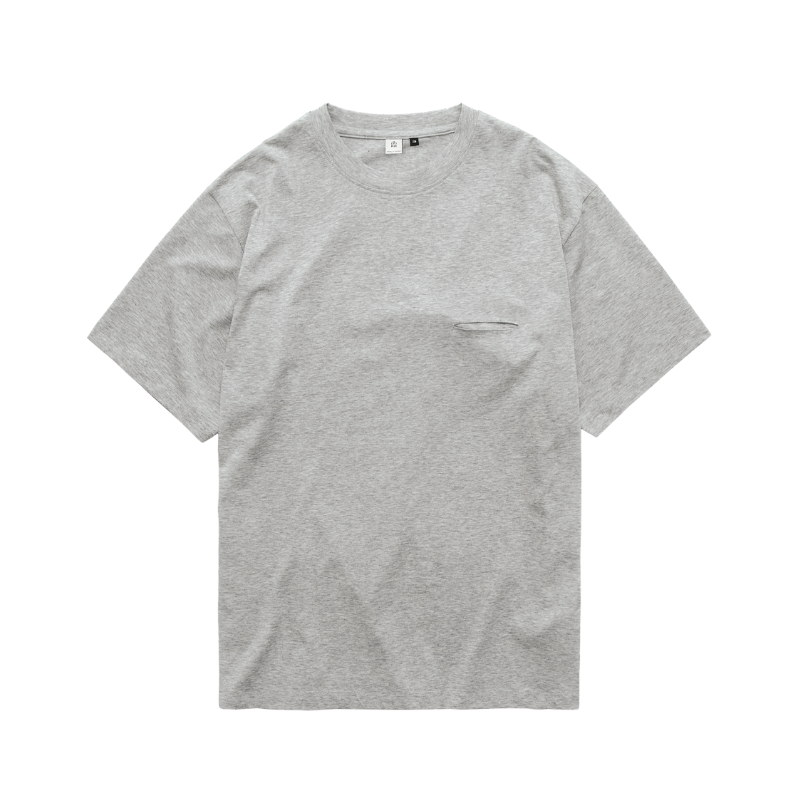 폴리테루 슬래쉬 티셔츠 멜란지 그레이(Polyteru Slash Cut T-Shirt Melange Gray)
