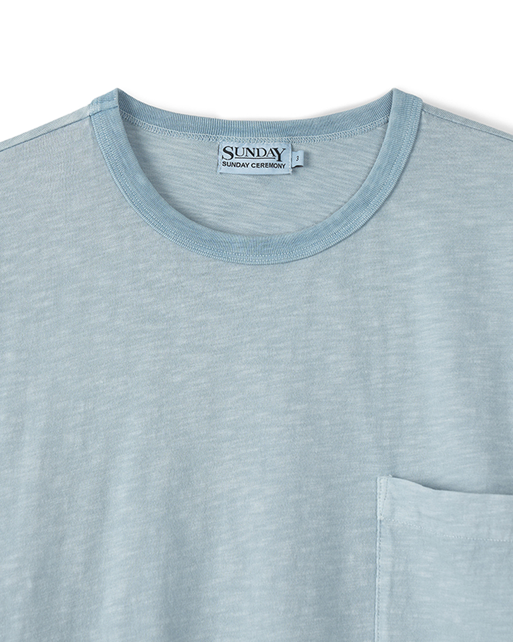 (M) 선데이세레머니 내추럴 다이드 베이직 슬럽 티 - 애쉬 인디고((M) SUNDAY CEREMONY Natural Dyed Basic Slub Tee - Ash Indigo) - 3
