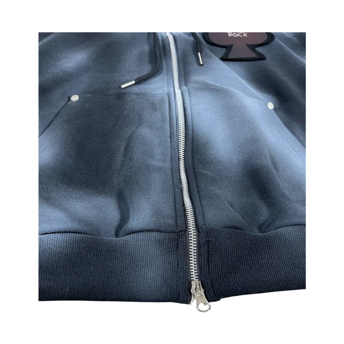 스케이터락 스페이드 페인팅 스웨트 후드 집업 베스트 블랙(SK8ERROCK Spade Painting Sweat Hood Zip-up Vest Black) - 5