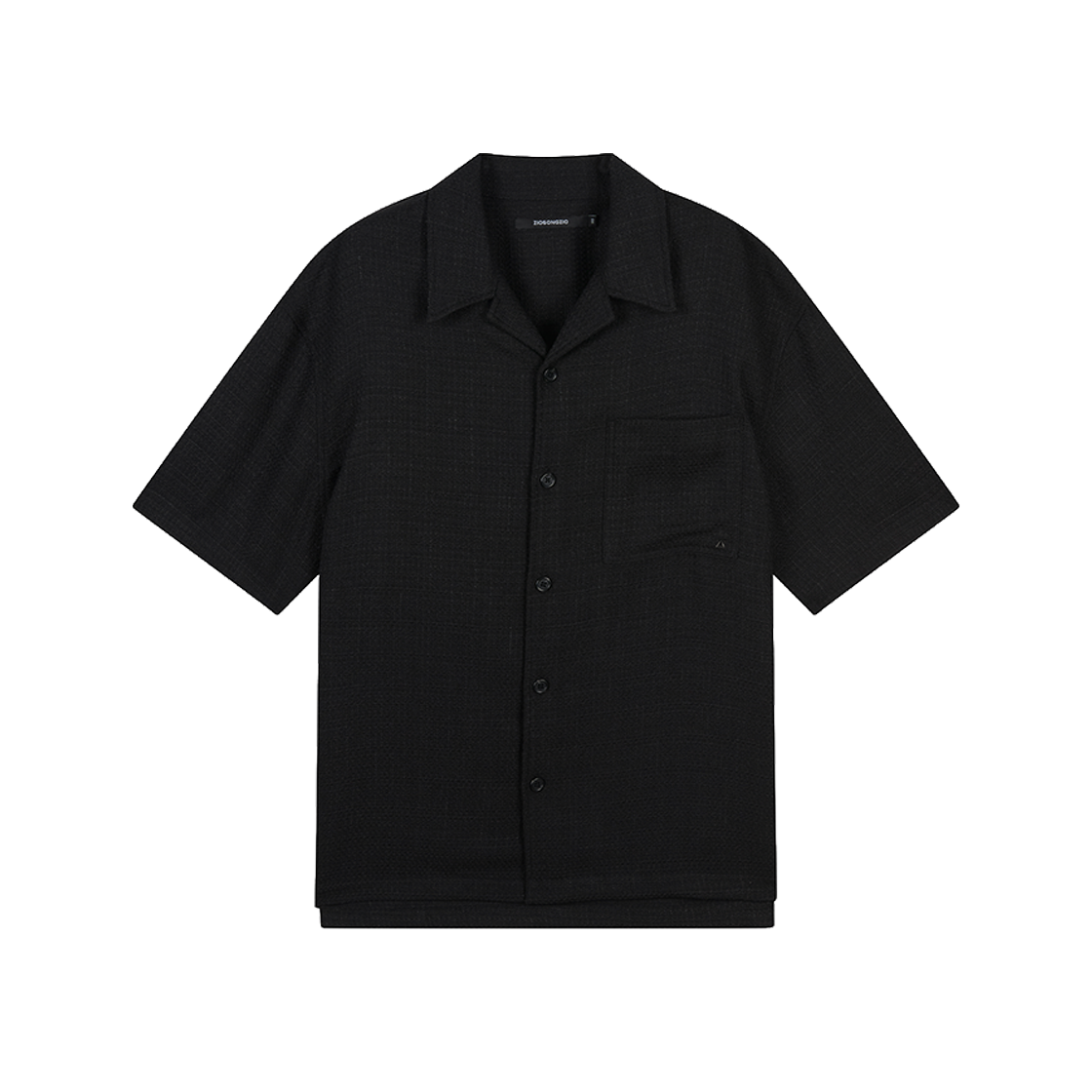 ZI3SH314BK ZIOSONGZIO Texture Open Collar Half Shirt Black