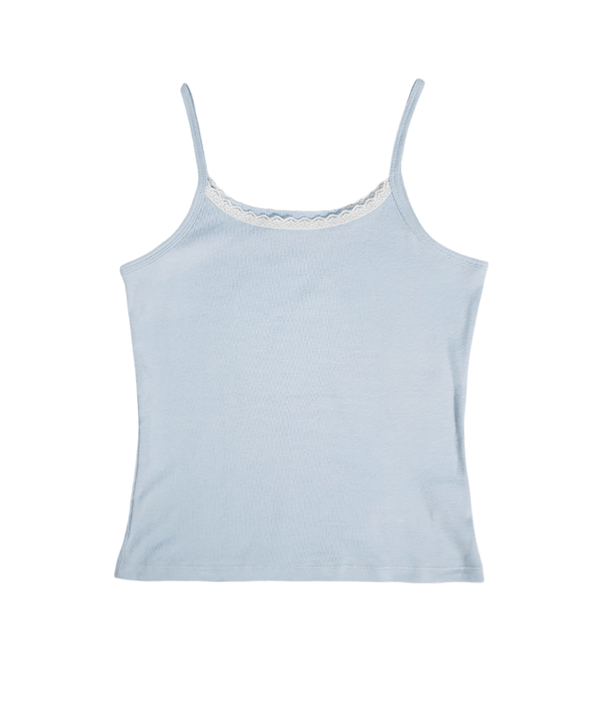 E261SL002BL Escapefrom Essential Lace Sleeveless Top Blue