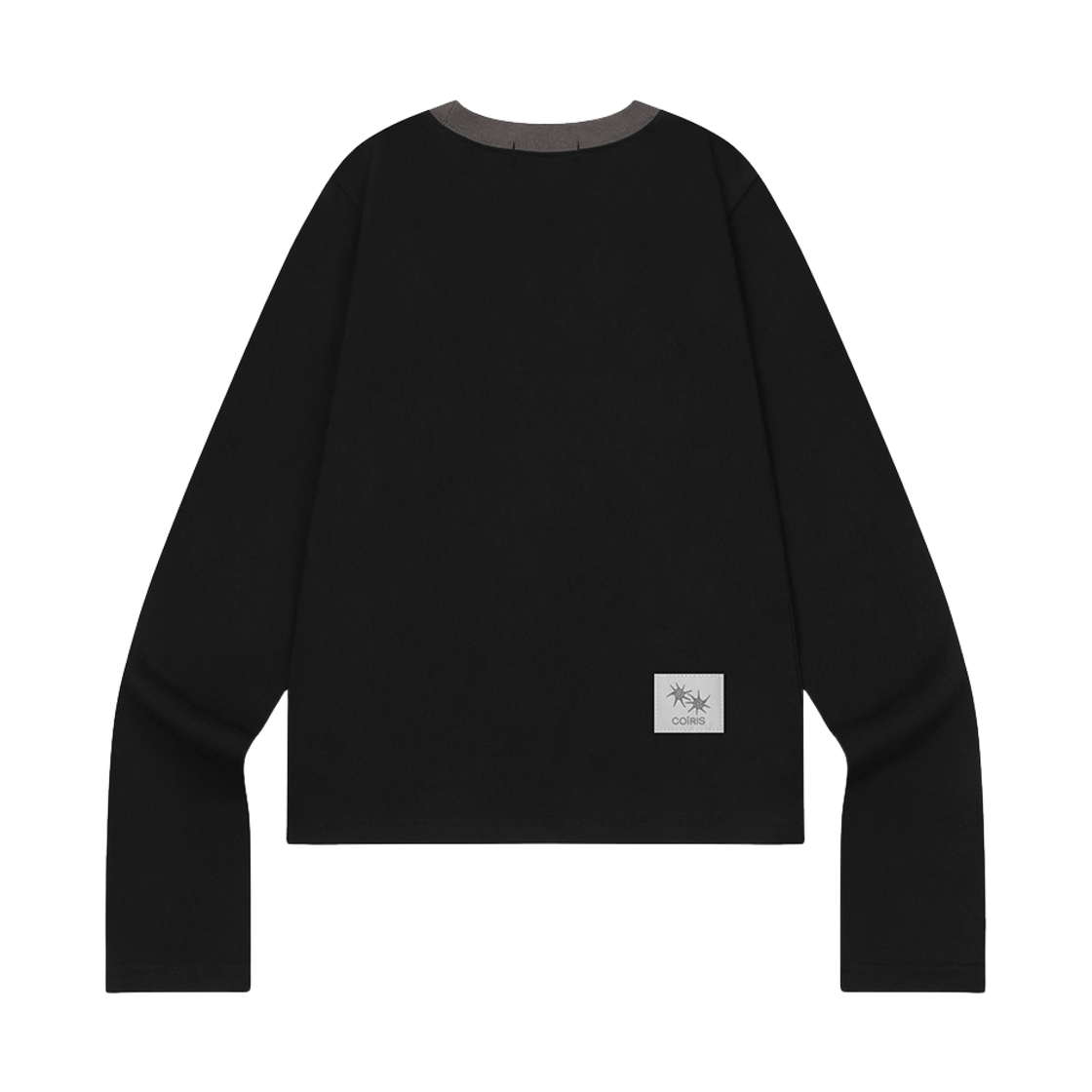 코이리스 로라 스몰 로고 라운드넥 배색 긴팔 티 블랙(Coiris Rora Small Logo Round Neck Long Sleeve T Black) - 2