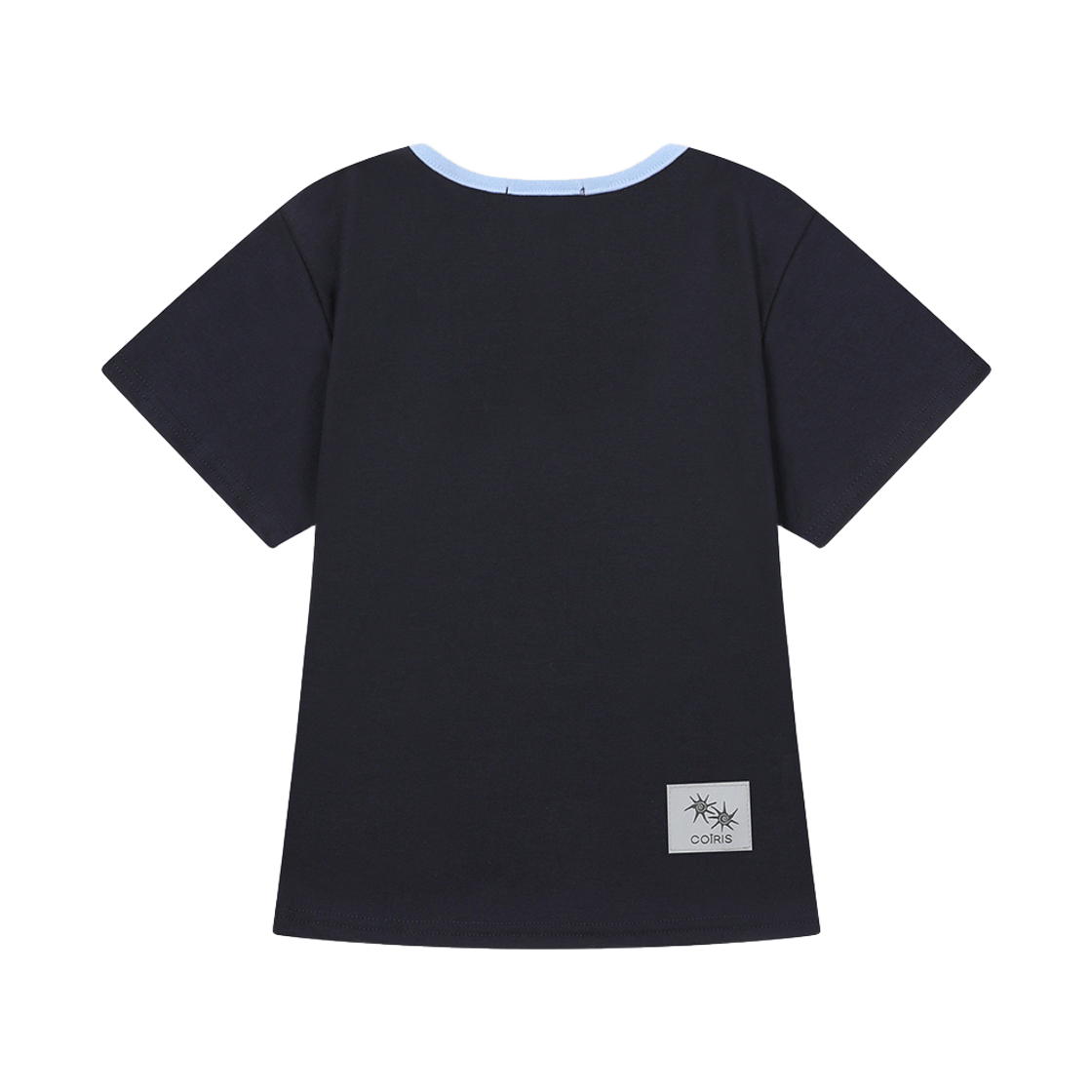 코이리스 로라 스몰 로고 배색 유넥 반팔티 네이비(Coiris Rora Small Logo U-Neck Half T Navy) - 2