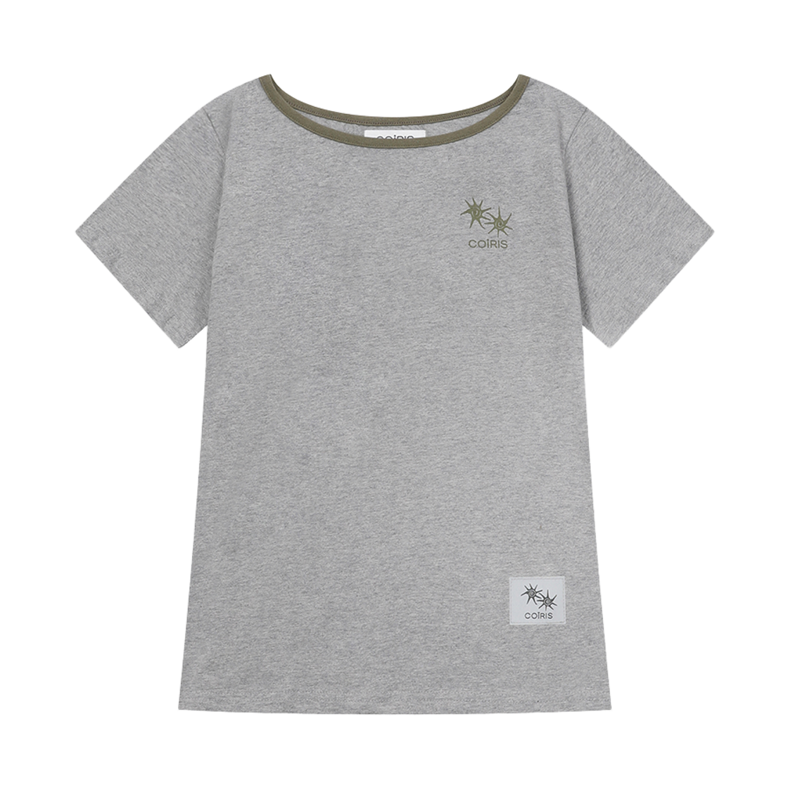 C-P00000HI Coiris Rora Small Logo One-Shoulder Half T Gray