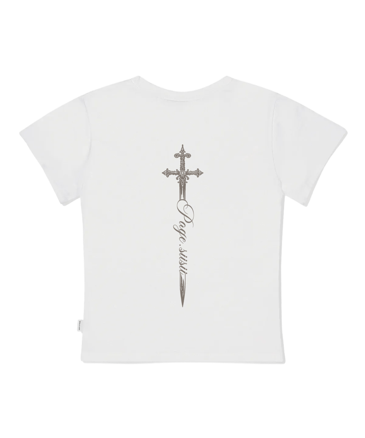 P261STS027IV pagesiisii Cross Knife Print Slim Fit T-Shirt Ivory