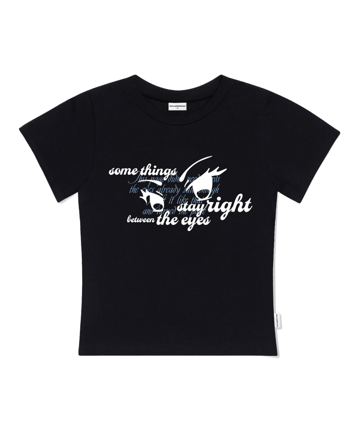 E261STS074BK Escapefrom Between Eyes Print Slim Fit T-Shirt Black