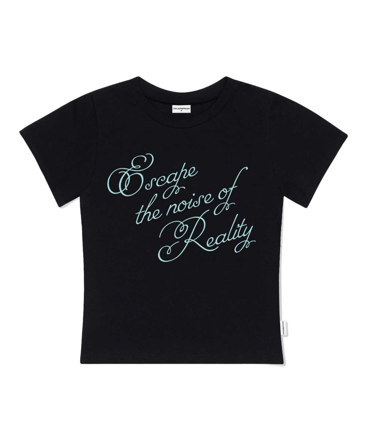 E261STS091BK Escapefrom Noise Of Reality Print Slim Fit T-Shirt Black
