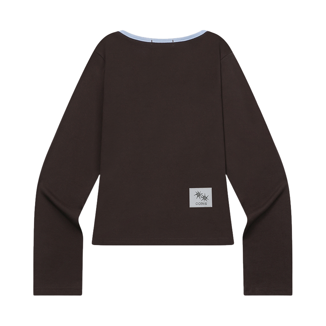 코이리스 로라 스몰 로고 배색 유넥 긴팔 티 브라운(Coiris Rora Small Logo U-Neck Long-Sleeve T Brown) - 2