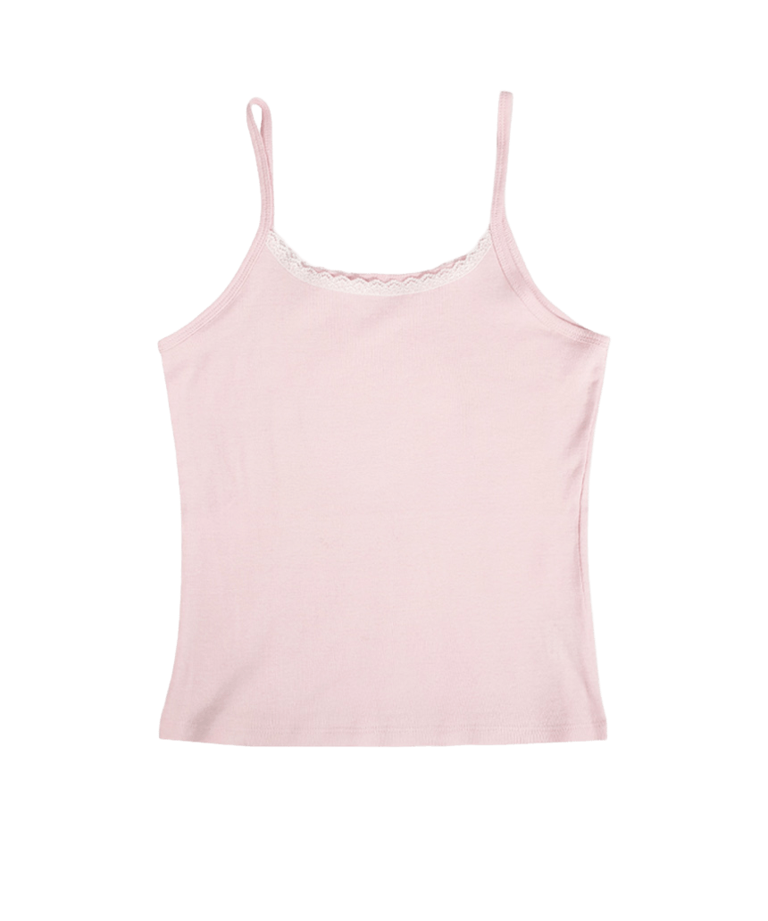 E261SL001PN Escapefrom Essential Lace Sleeveless Top Pink