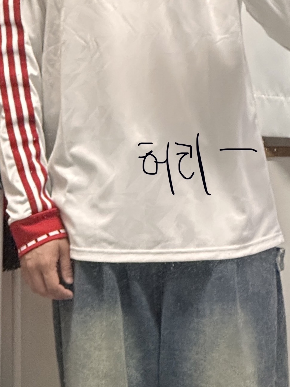 Adidas Manchester United 91 Away Long Sleeve Jersey White - KR Sizing 착용 스타일 - 4