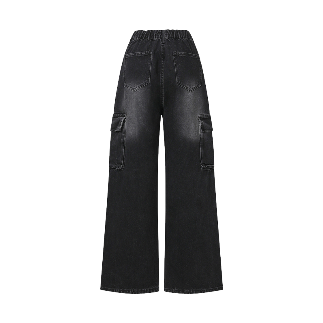코이리스 가온 와이드 카고 데님 밴딩 팬츠 블랙(Coiris Gaon Wide Cargo Denim Bending Pants Black) - 2