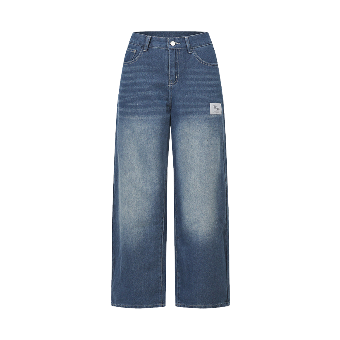 C-P000000R Coiris Sano Vintage Cat Washing Wide Denim Pants Deep blue