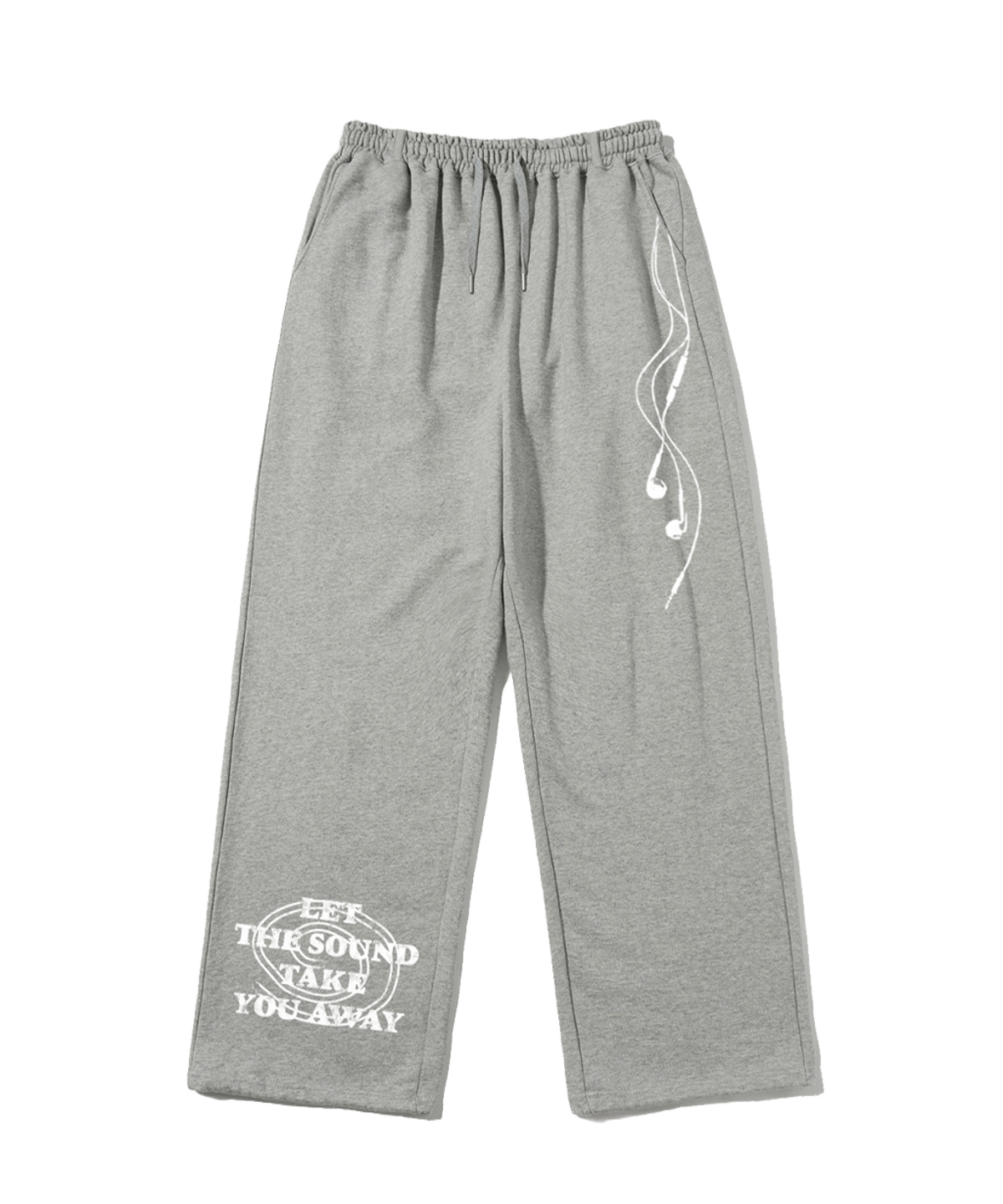 E261SP020GR Escapefrom Earphone Print Sweatpants Gray