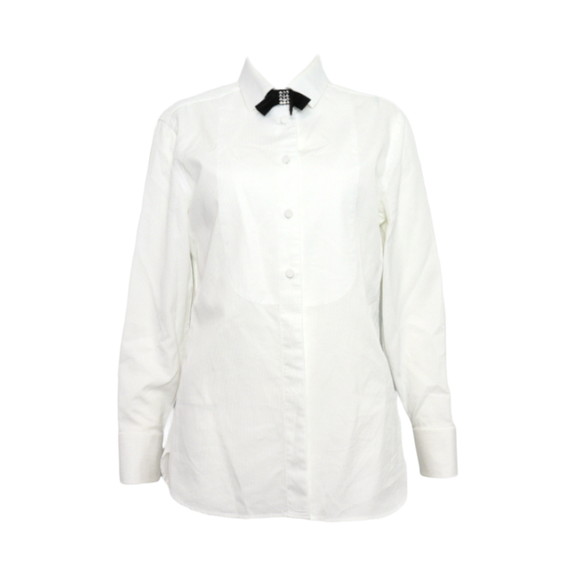 ITGNPKK77HSH Gucci White Cotton Bow Neck Women Shirt