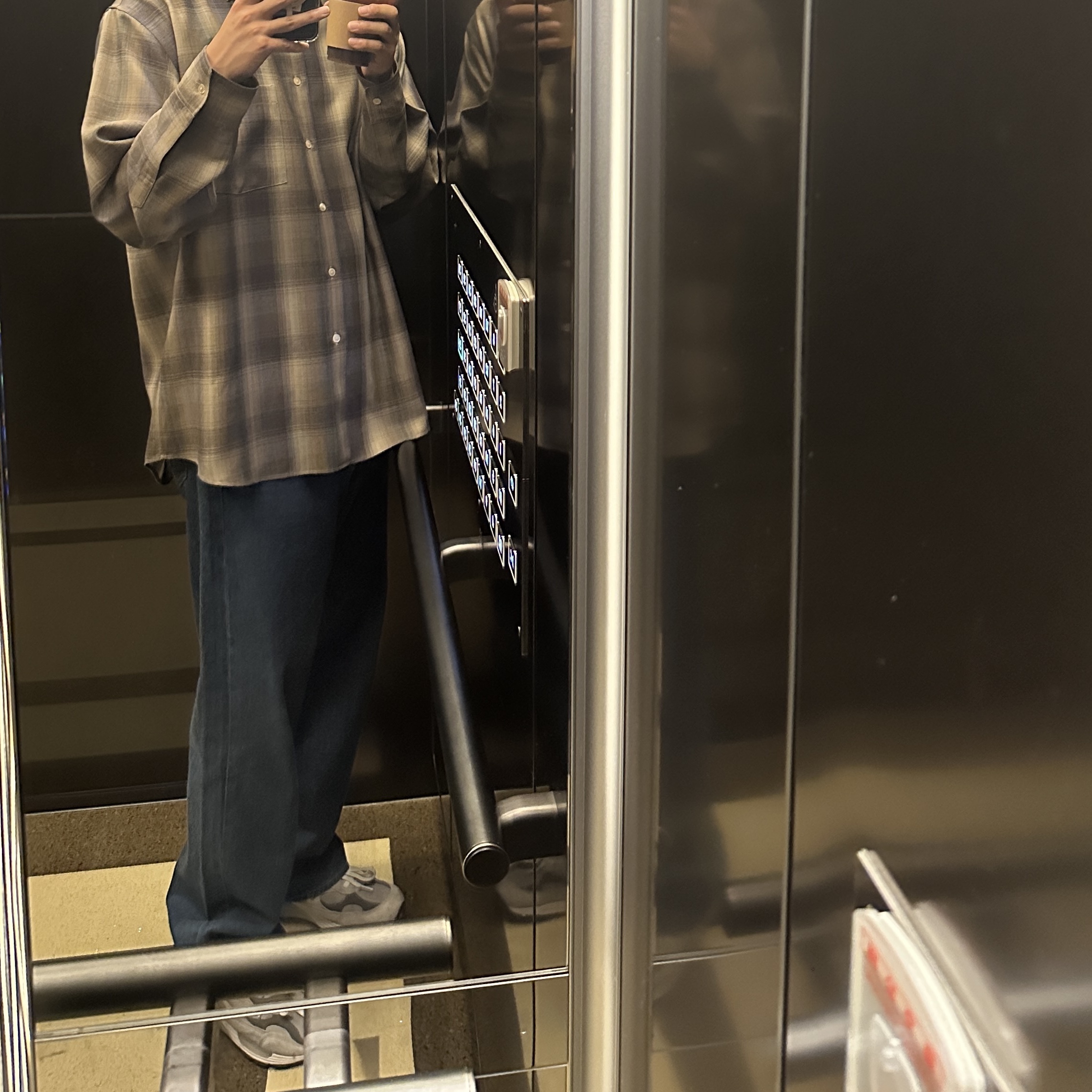 Auralee Super Light Wool Check Shirt Brown Blue, Auralee Selvedge Light Denim Pants Indigo - 23SS 착용 스타일