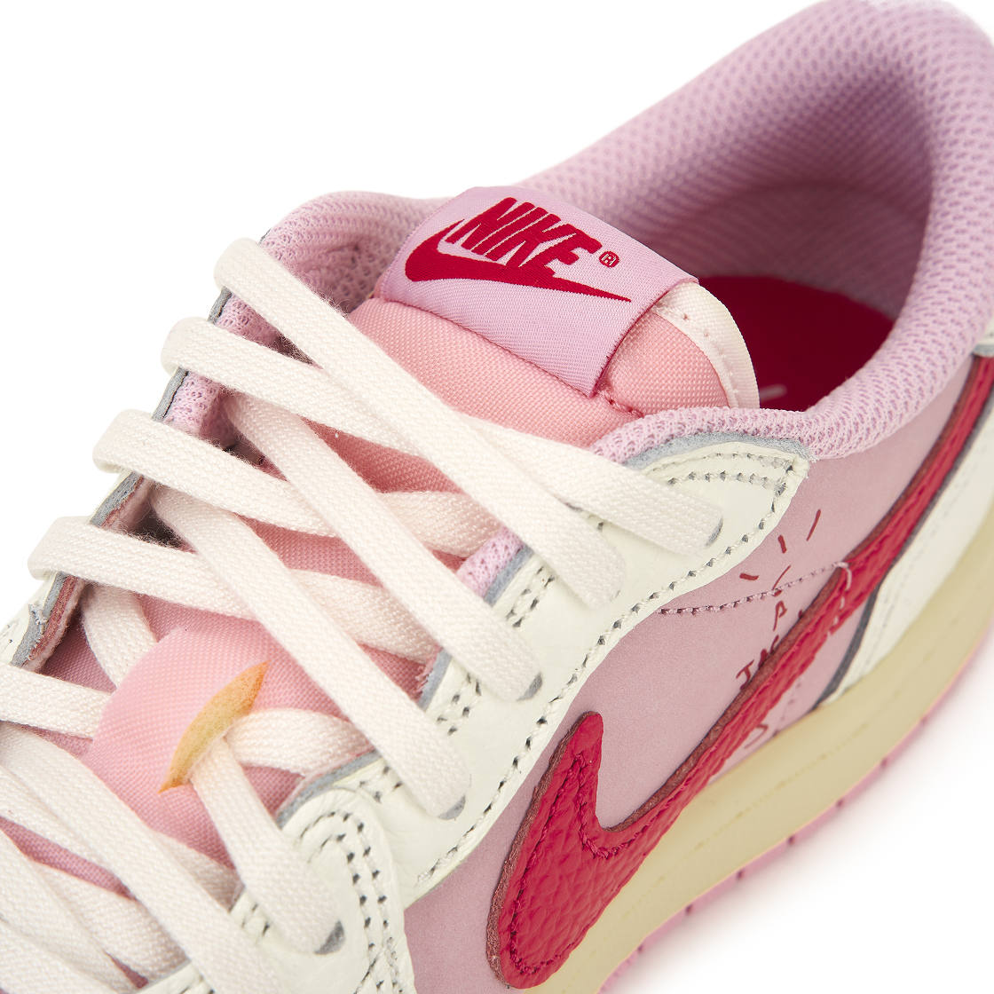 (PS) 조던 1 x 트래비스 스캇 레트로 로우 OG SP 세일 트로피컬 핑크((PS) Jordan 1 x Travis Scott Retro Low OG SP Sail Tropical Pink) - 7