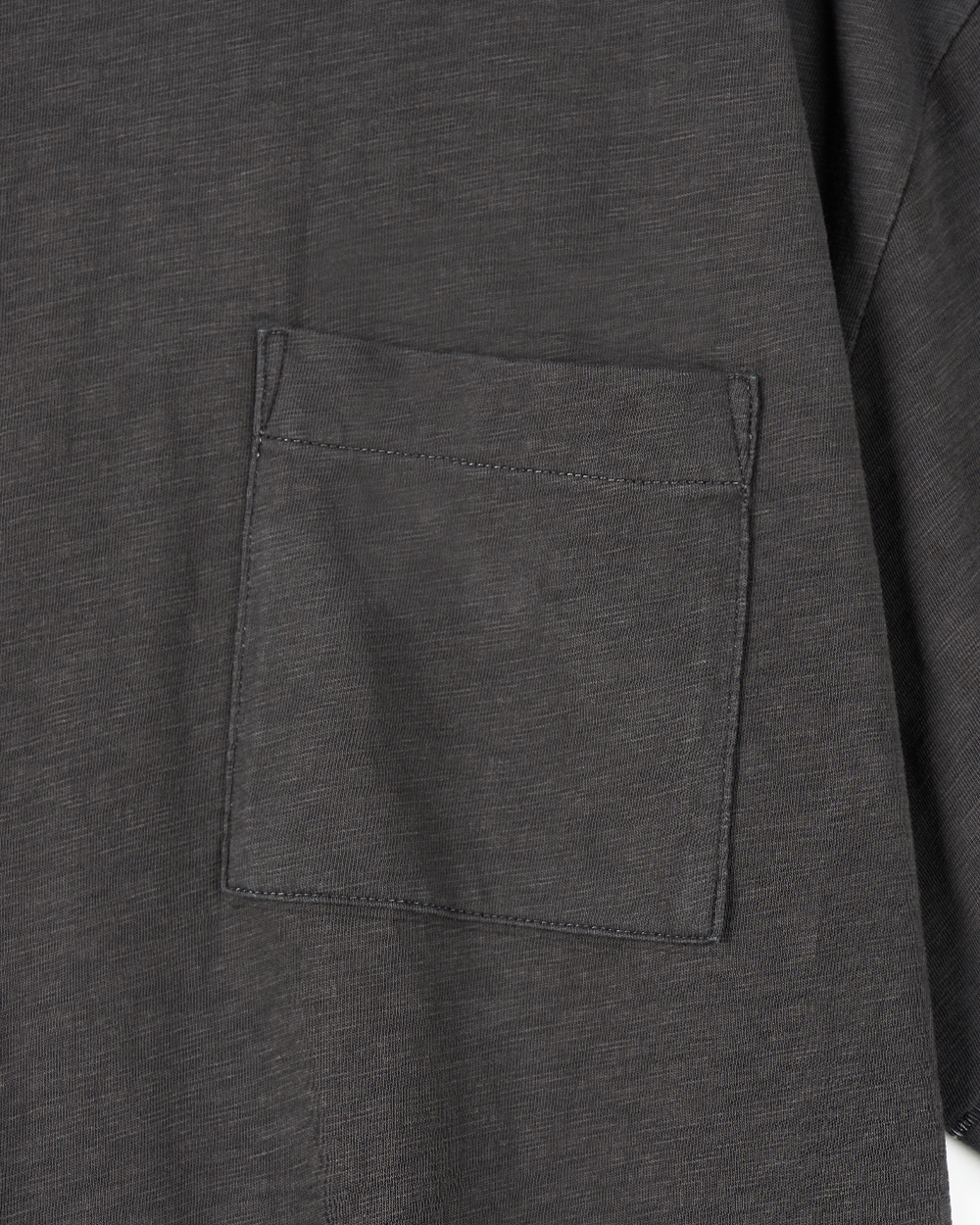 (M)선데이세레머니 내추럴 다이드 베이직 슬럽 티 - 애쉬 차콜((M) SUNDAY CEREMONY Natural Dyed Basic Slub Tee - Ash Charcoal) - 4
