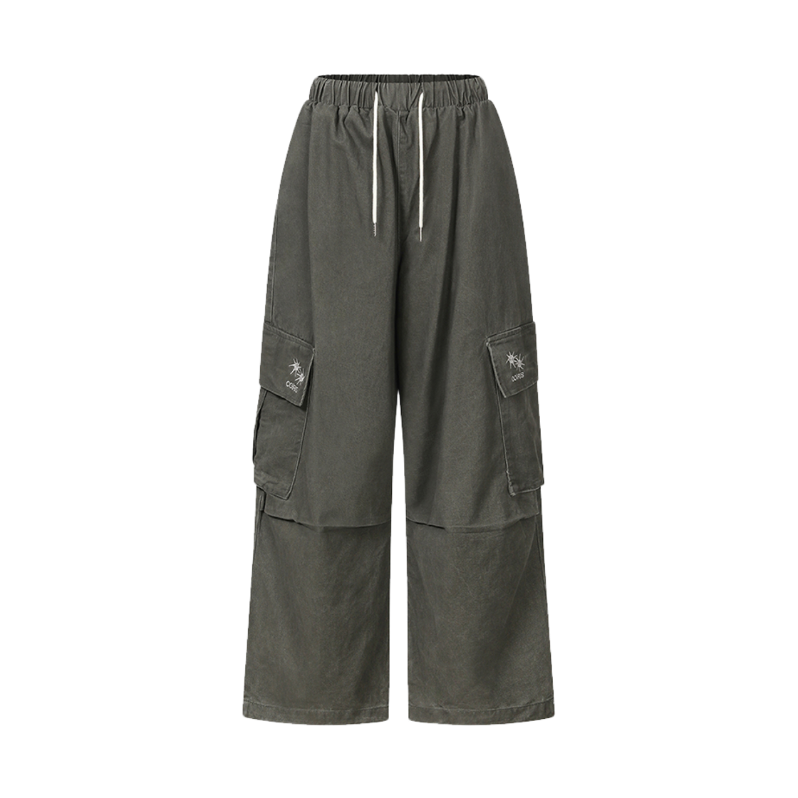 C-P00000FU Coiris Eric Pigment Cargo Cotton Banding Pants Deep khaki