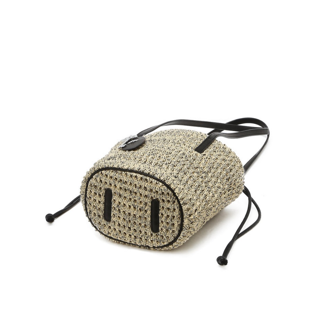 아떼 바네사브루노 액세사리 믹스컬러 라피아 숄더백 S AABA6F804BK(Athe Vanessabruno Acc Mixed Color Raffia Shoulder Bag S Black) - 4