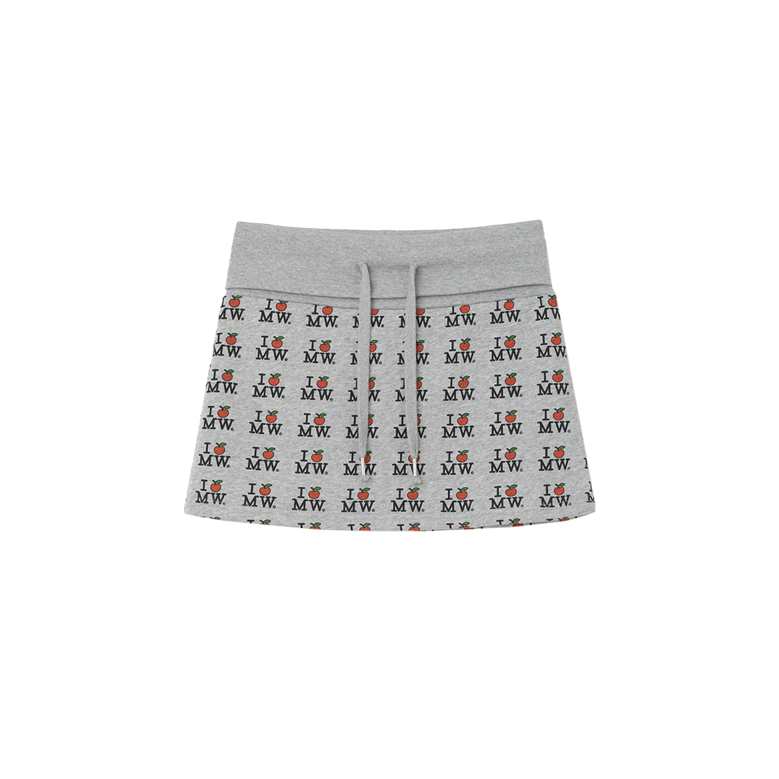 밀로 우먼 x 미피 I APPLE MW 미니 스커트 멜란지 그레이(MILLO WOMEN x miffy I Apple MW Mini Skirt Melange Gray)