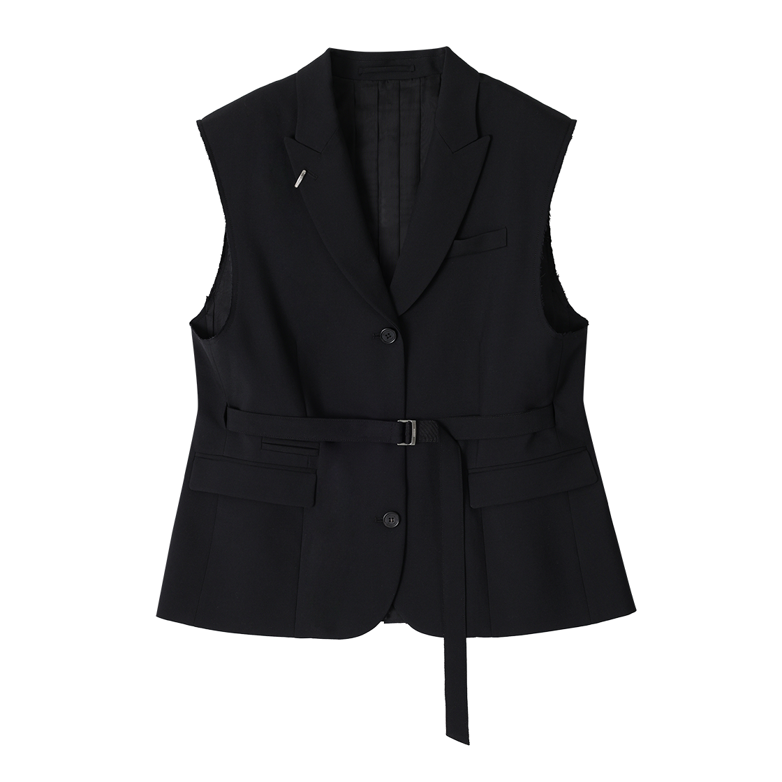 WI3JK302BK (W) SONGZIO Veiled Sleeveless Jacket Black